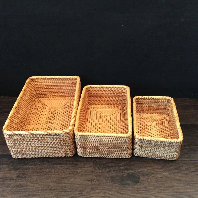 Hand-Woven Rattan Storage Basket