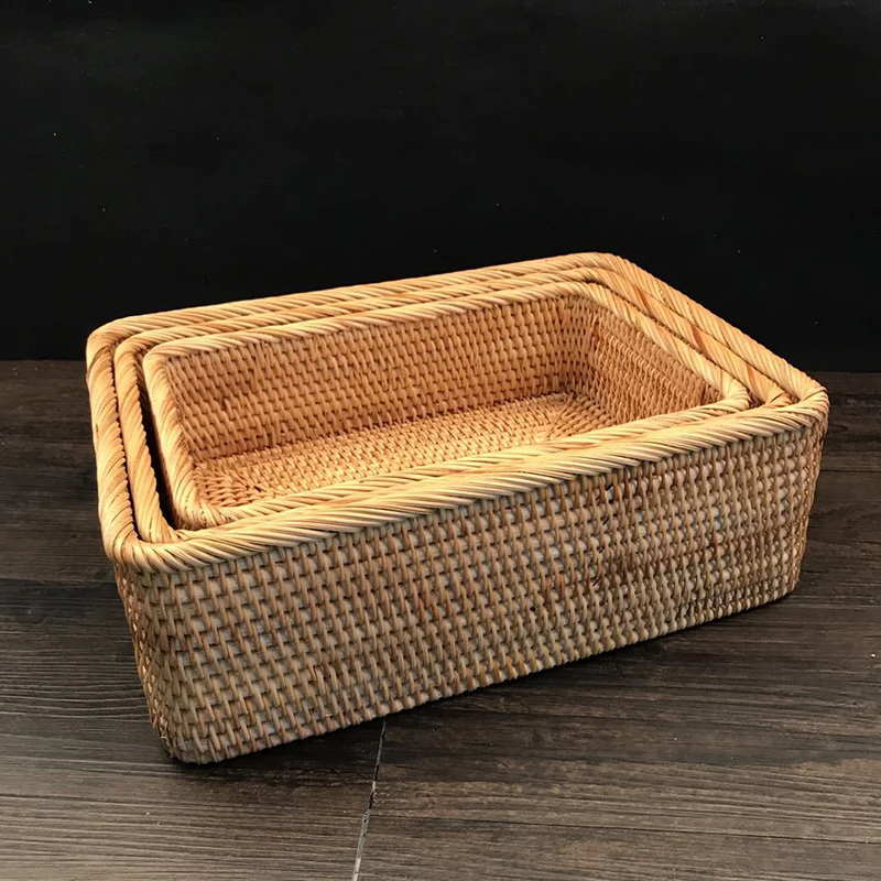 Hand-Woven Rattan Storage Basket