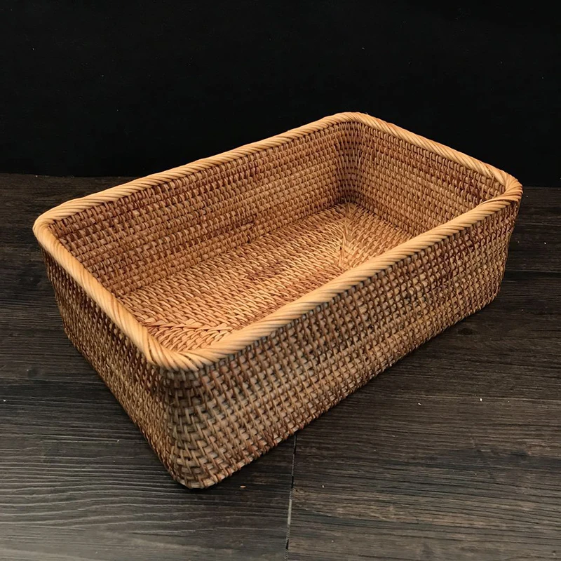 Hand-Woven Rattan Storage Basket