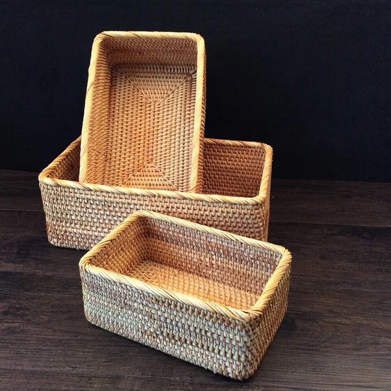 Hand-Woven Rattan Storage Basket