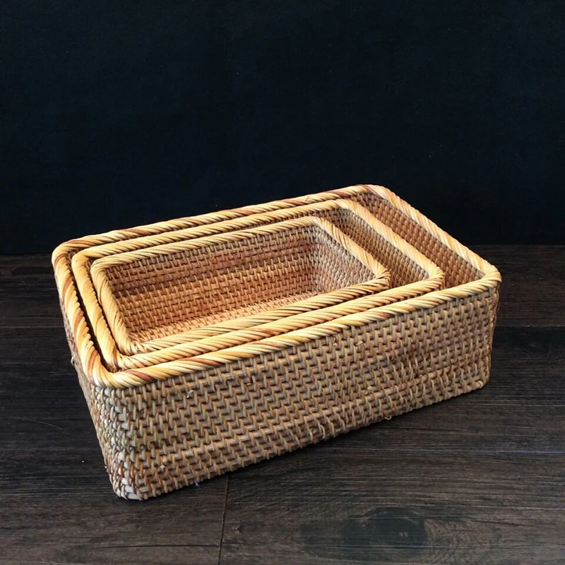 Hand-Woven Rattan Storage Basket