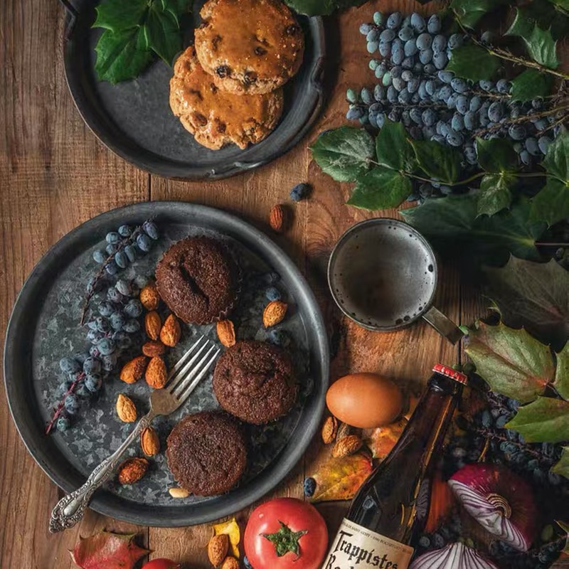 Metal Serving Tray in Grey