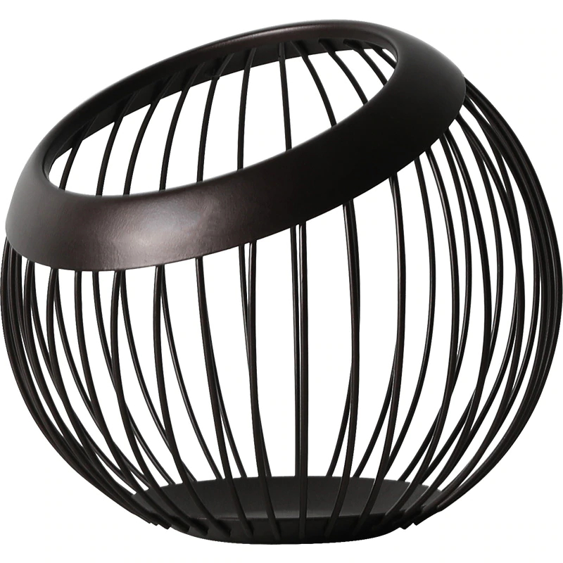 Nordic Hollow Metal Drain Basket in Black