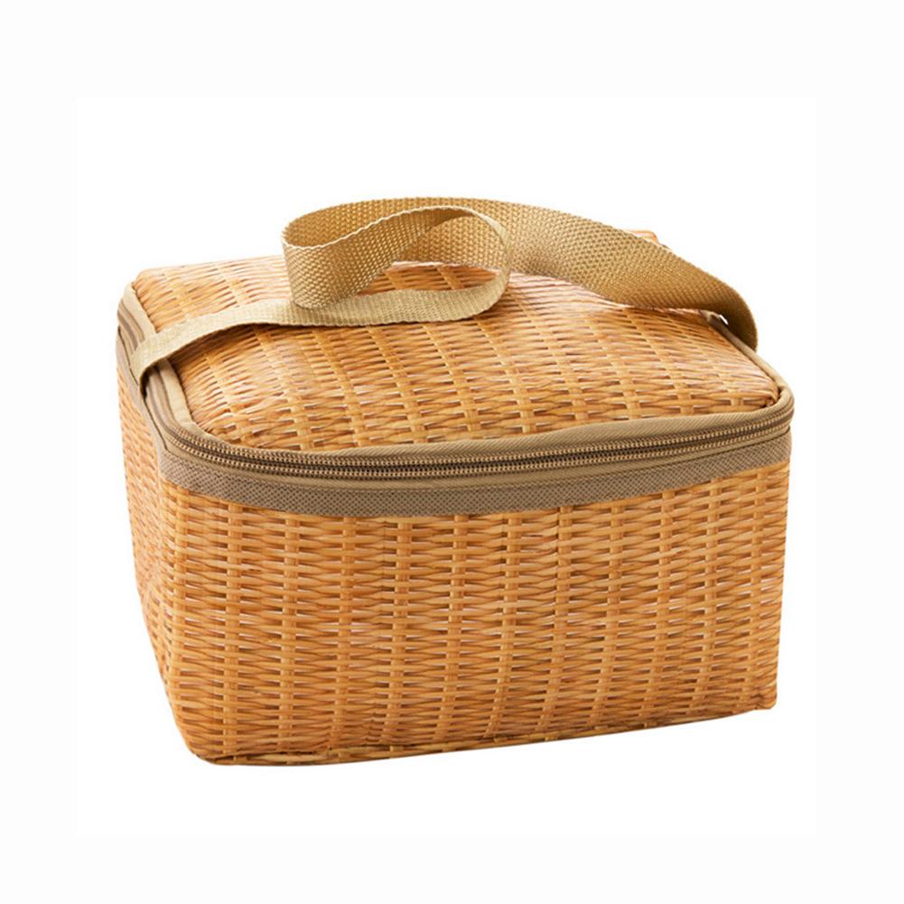 Outdoor Camping Picnic Wicker Basket