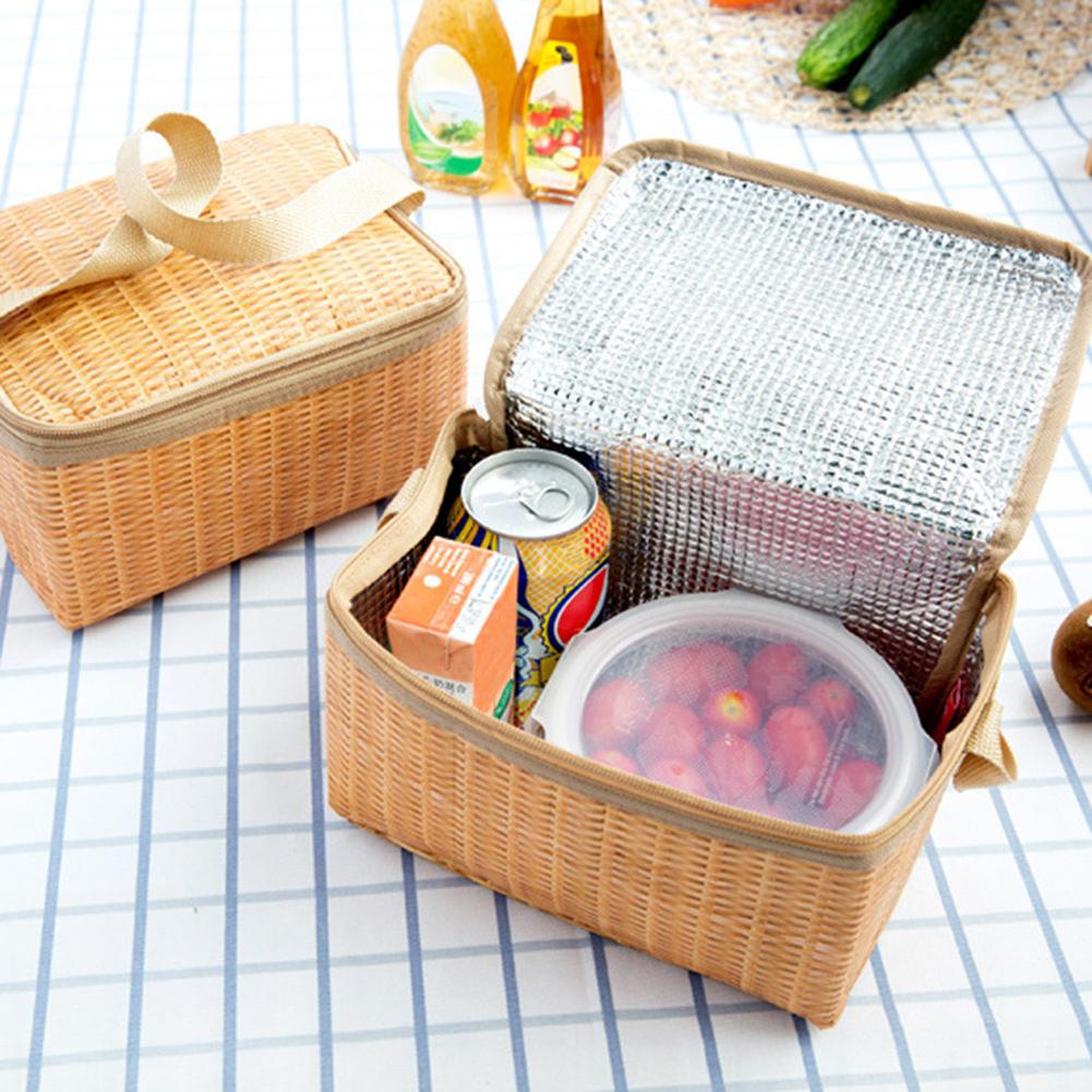 Outdoor Camping Picnic Wicker Basket