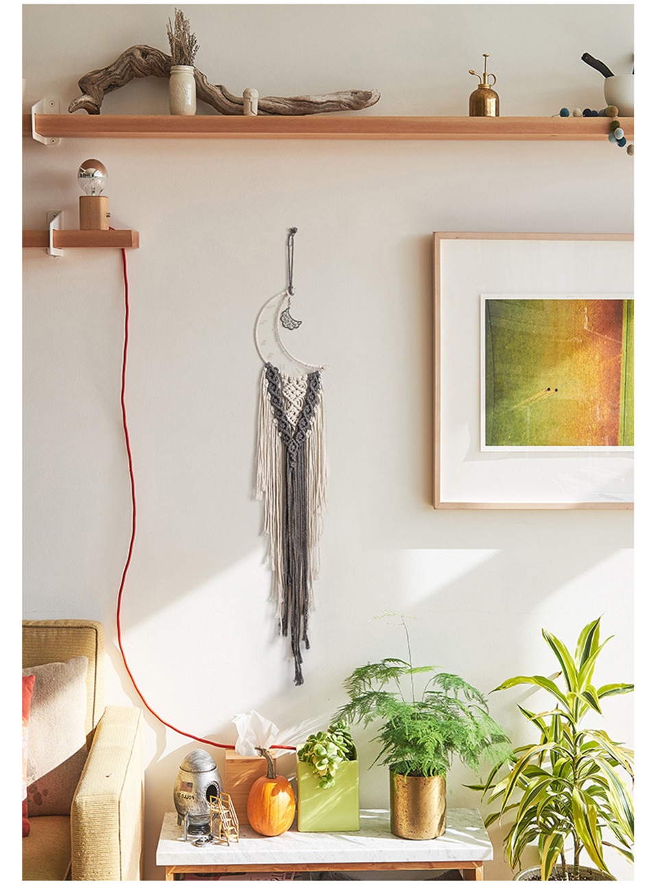 Bohemian Style Moon Wall Macrame