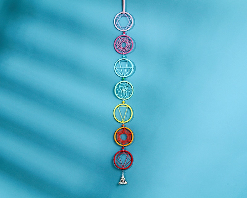 Colorful 7 Chakra Rings Dream Catcher