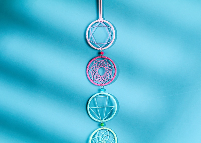 Colorful 7 Chakra Rings Dream Catcher