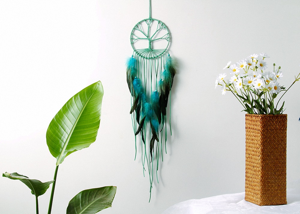 Blue / Black Indian Tree of Life Dreamcatcher