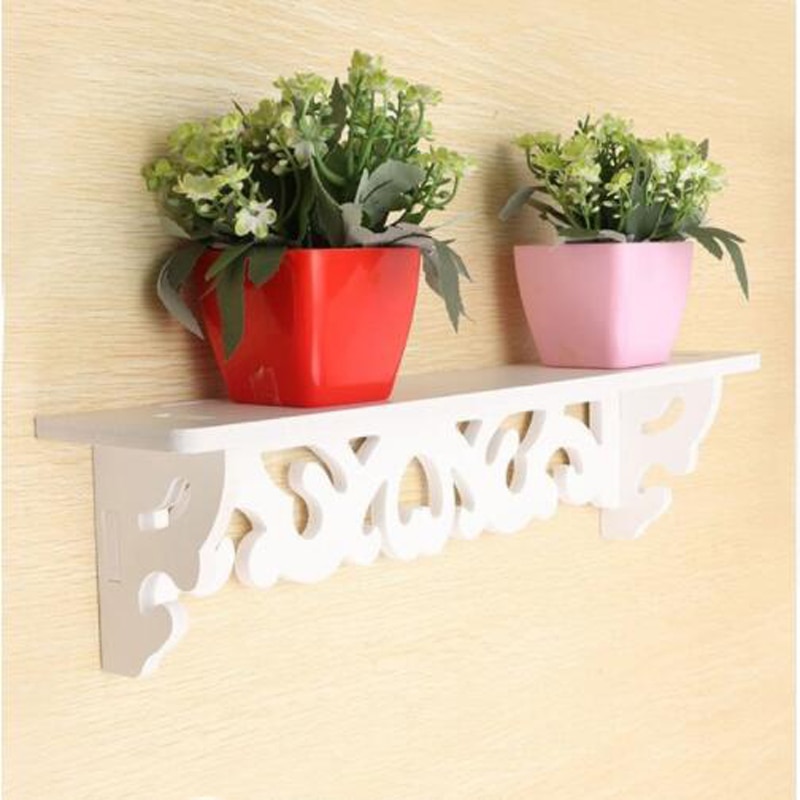 White Decorative Shelf with Carvings