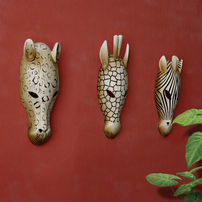 African Animal Mask Decor for Wall