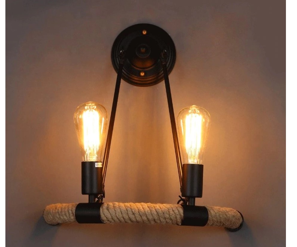 Hemp Robe Loft Style Wall Lamp