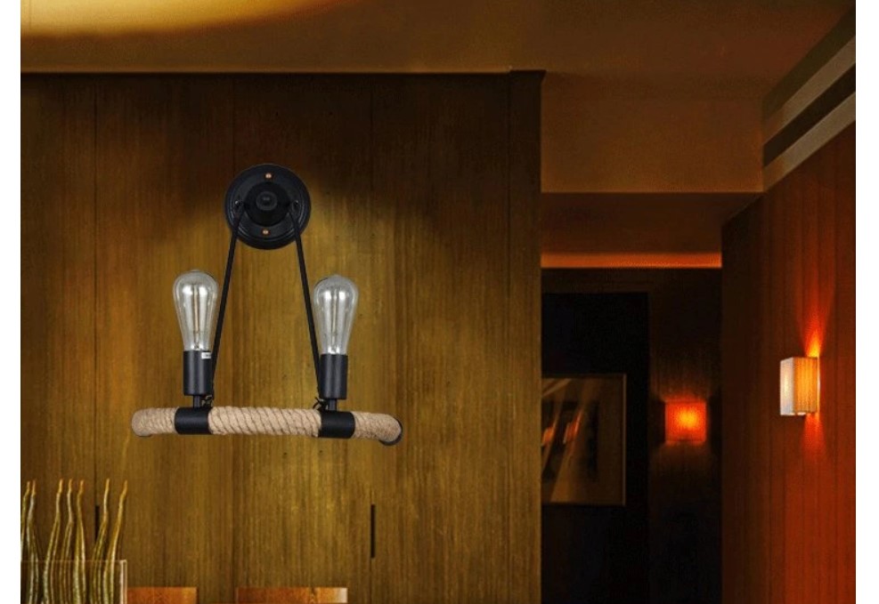 Hemp Robe Loft Style Wall Lamp