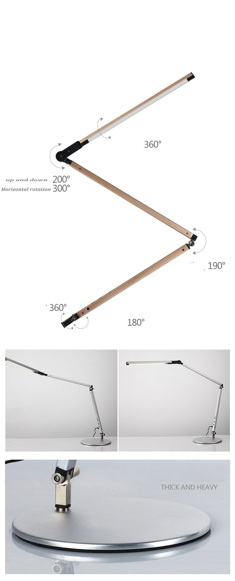 Modern Flexible Aluminum Desk Lamp