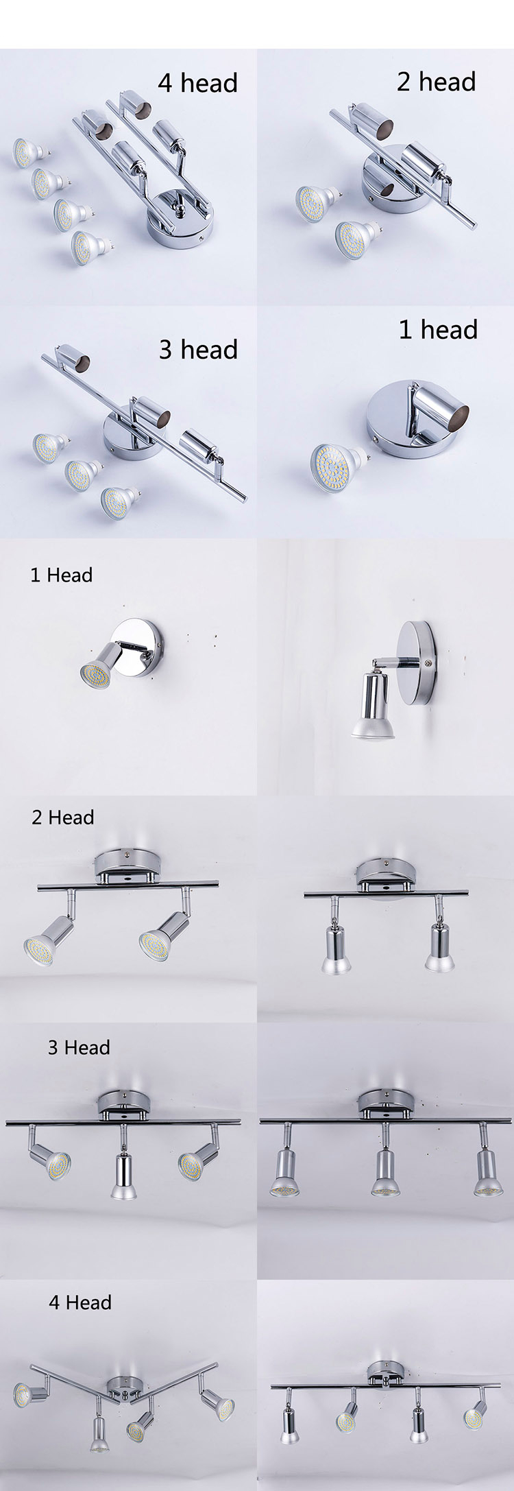 Rotating Silver Metal Ceiling Light