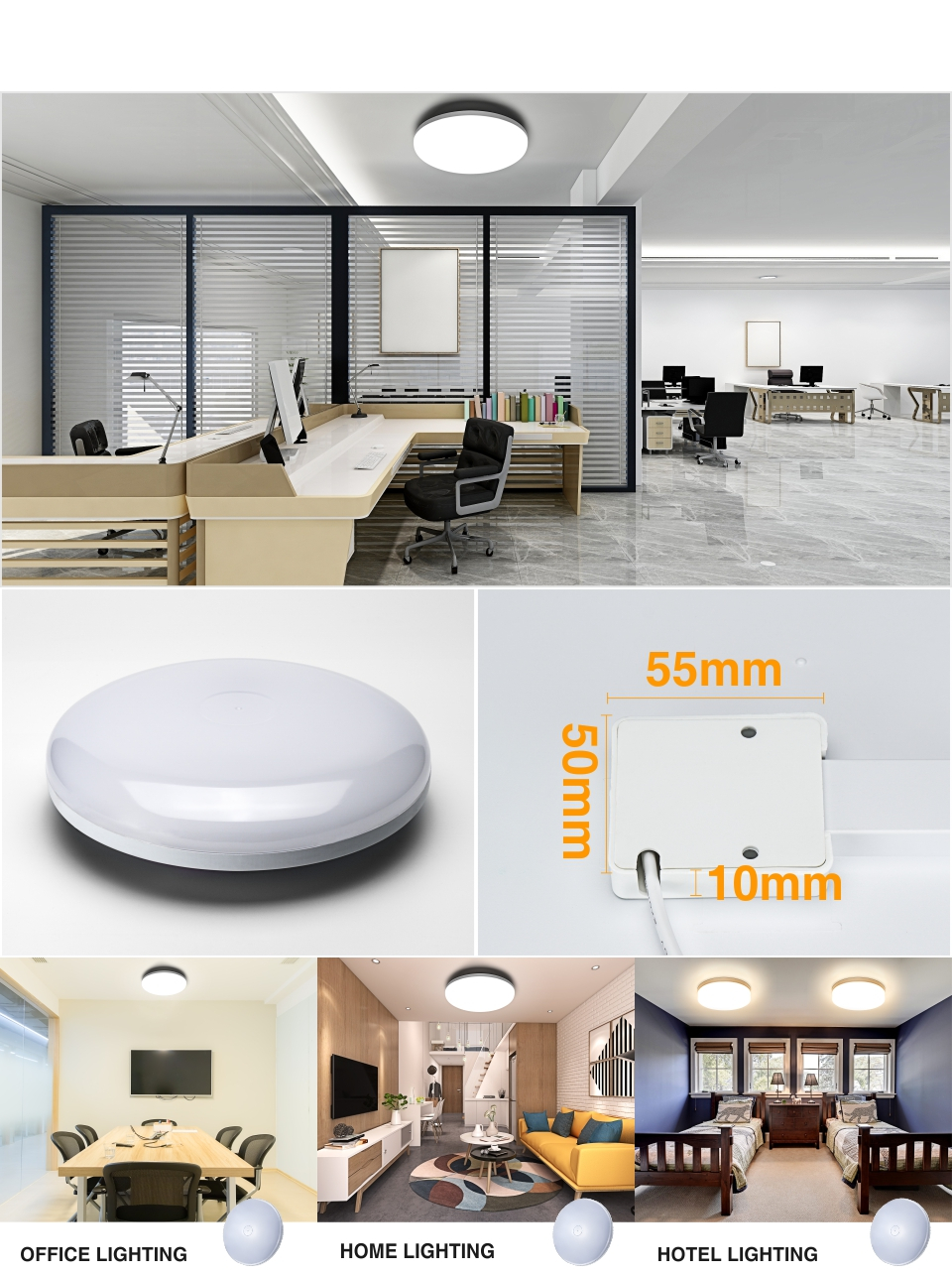 Modern Plastic LED Ceiling Lamp