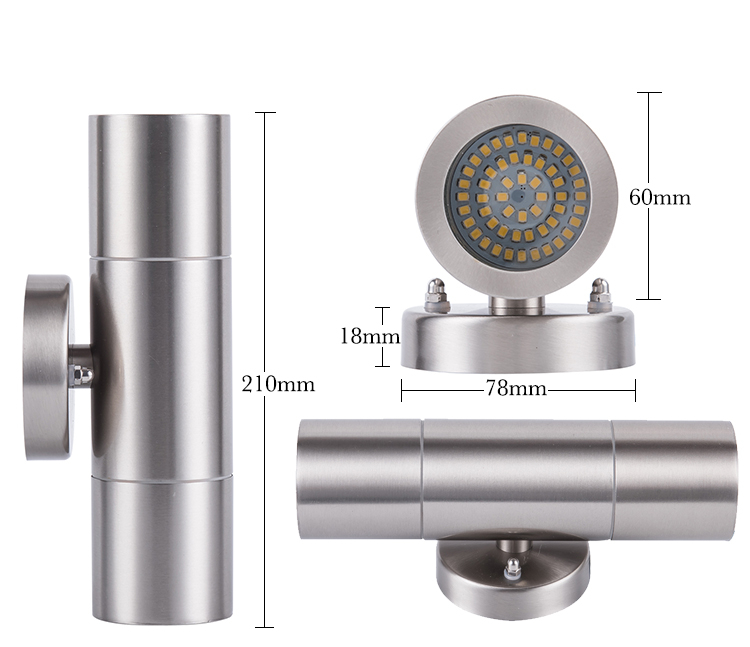 Double-Sided Cylinder Waterproof Outdoor Wall Lamp