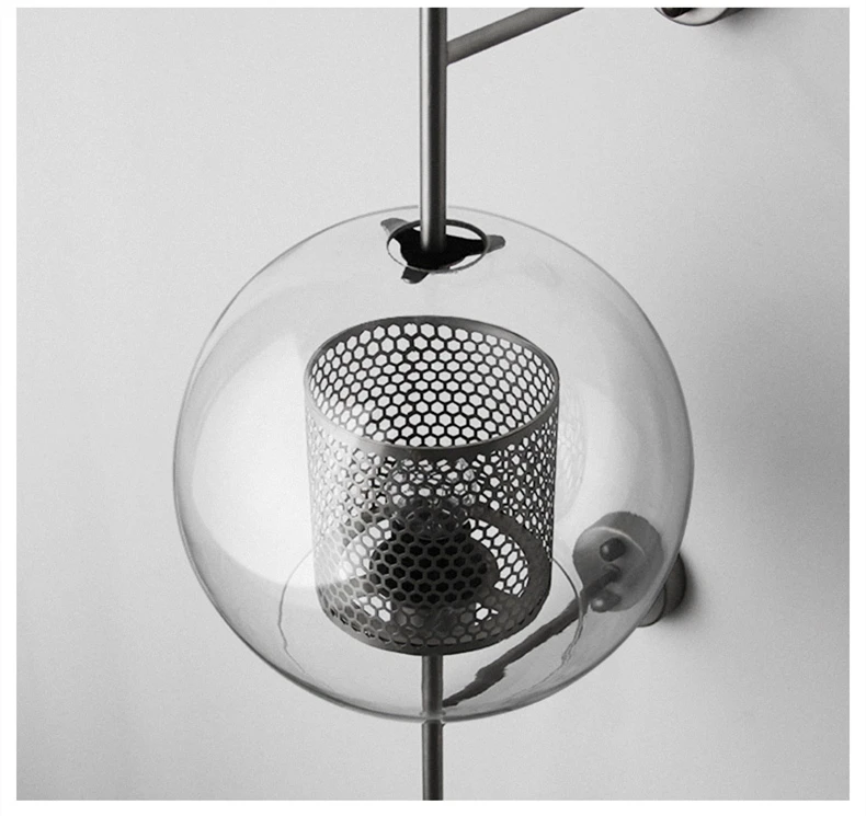 Glass Industrial Cage Wall Lamp