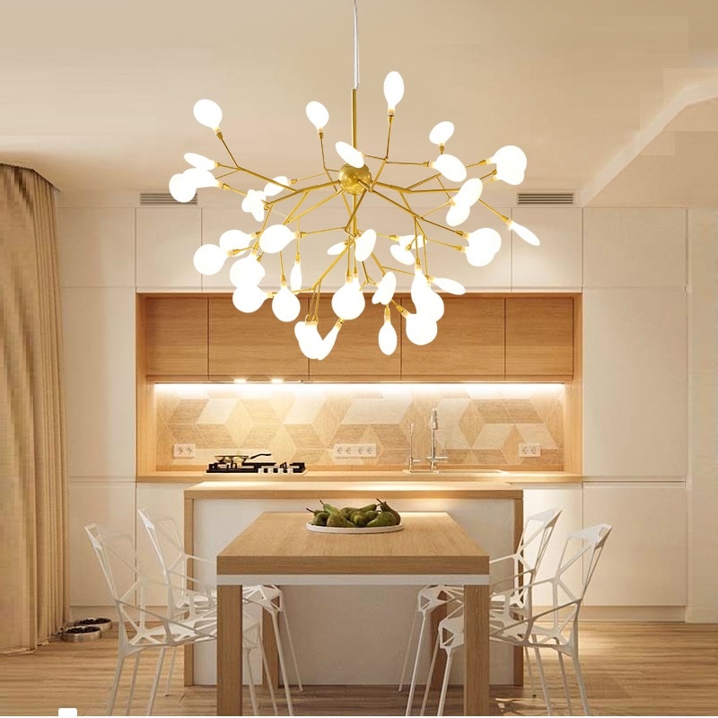 Modern Iron Chandelier with LED Bulbs