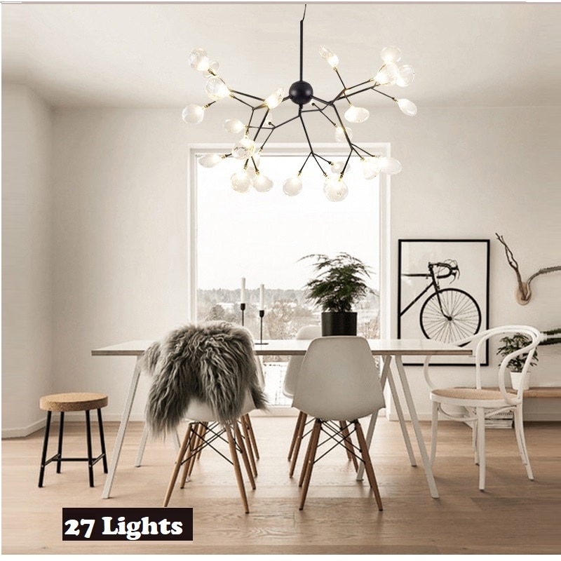 Modern Iron Chandelier with LED Bulbs