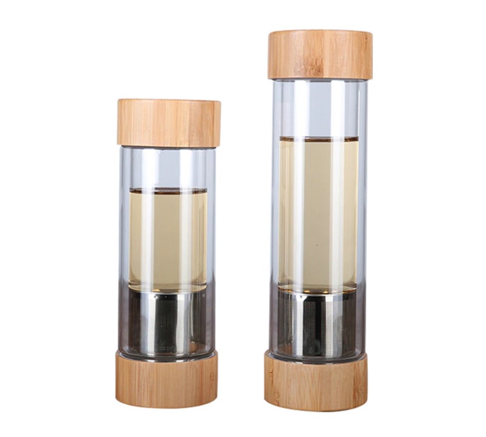 Glass Water Bottle with Stainless Steel Tea Infuser