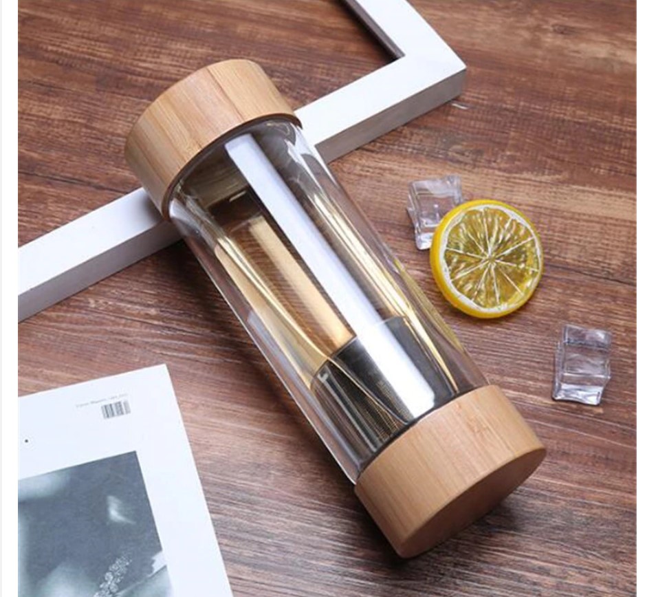 Glass Water Bottle with Stainless Steel Tea Infuser