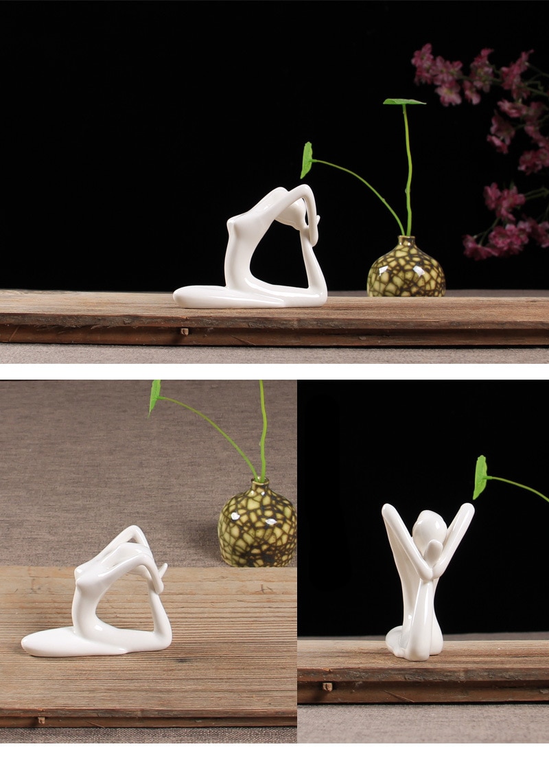 Abstract Ceramic Yoga Poses Figurine