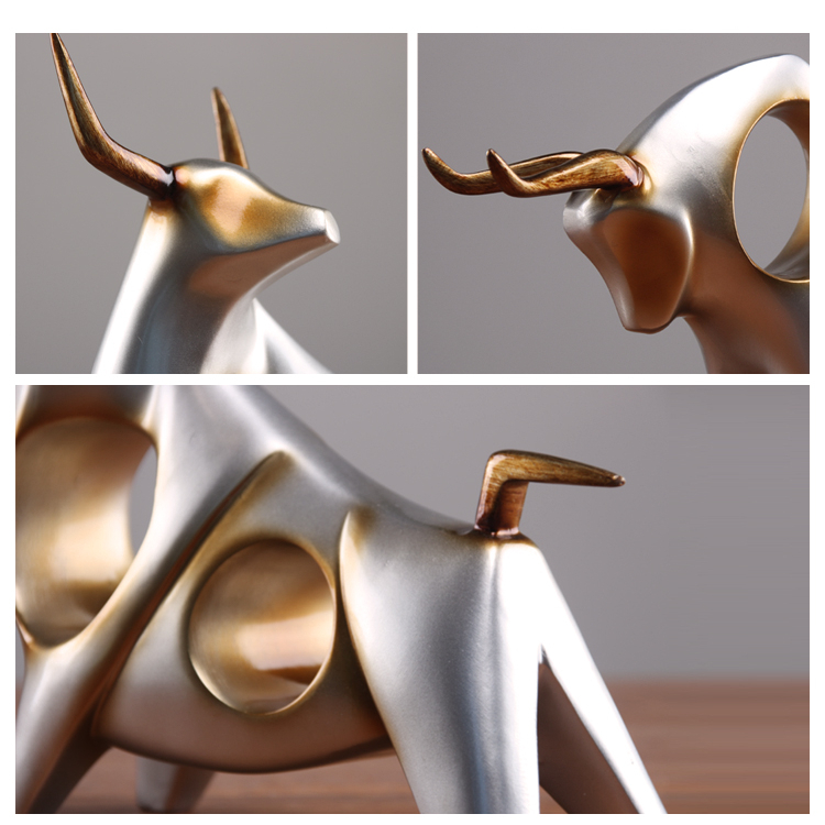 Abstract Ox Shaped Decorative Statue