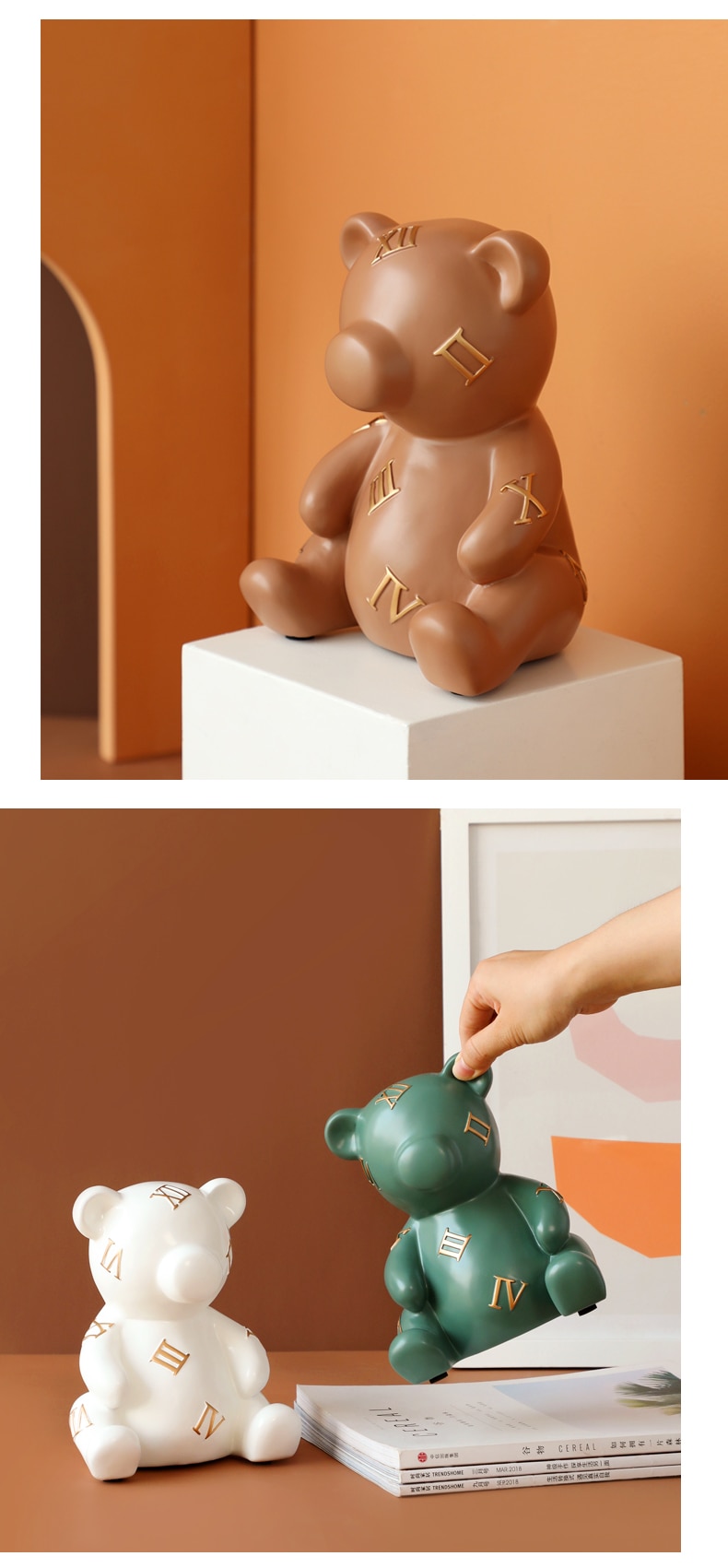 Modern Bear Figurine for Home Decor