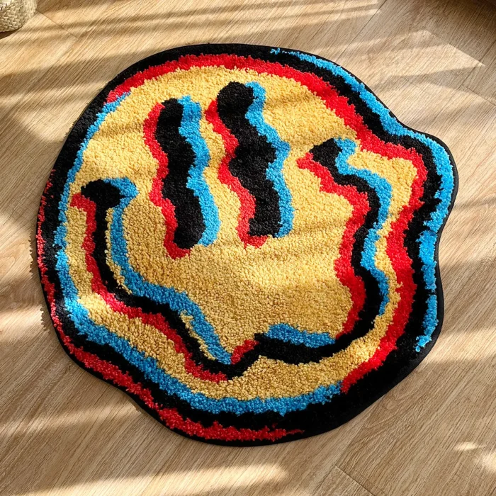 Trippy Smiling Tufted Rug