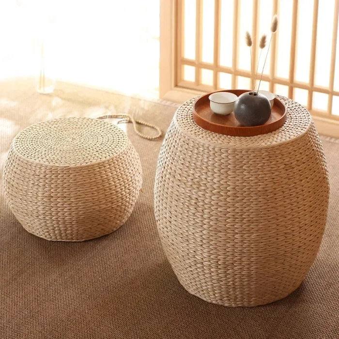 Handwoven Rattan Tatami Stool