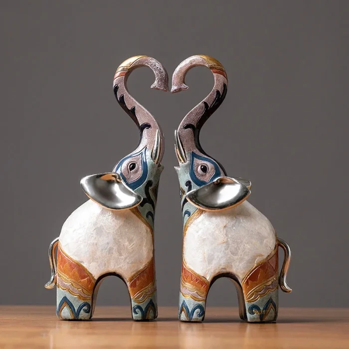 Nordic Resin Elephant Decor Set