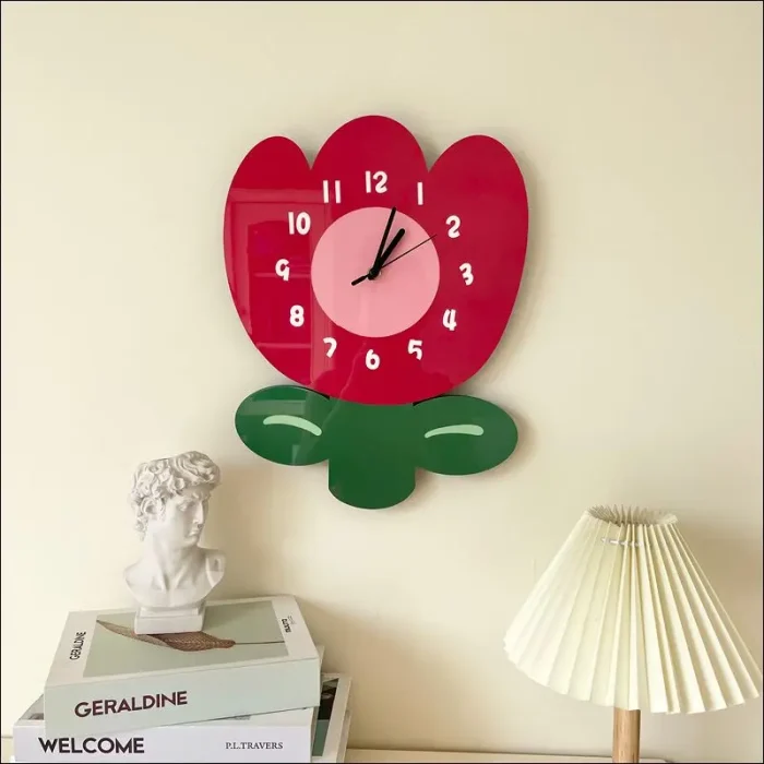 Cute Cartoon Flower Wall Clock