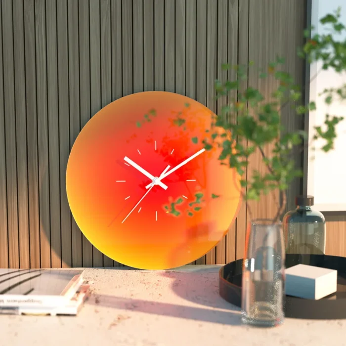 Silent Sunset Gradient Glass Wall Clock