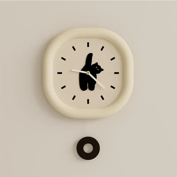 Cute Cat Silent Wall Clock