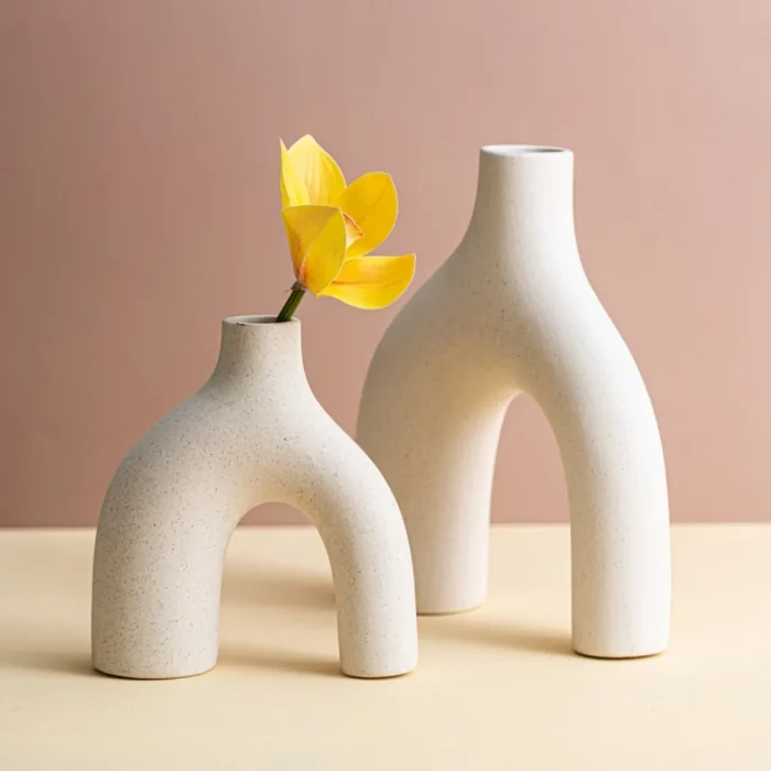 Minimalist White Ceramic Vase