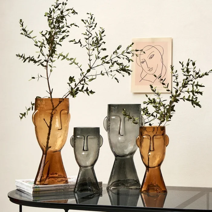 Creative Face Glass Vase