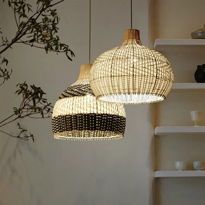 Rattan Vintage Pendant Light Fixture