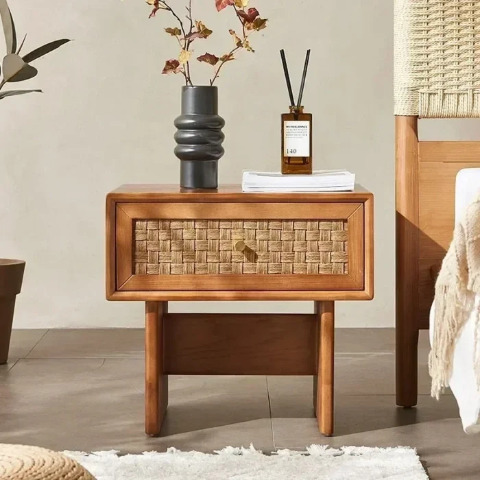 Retro Wooden Mini Nightstand