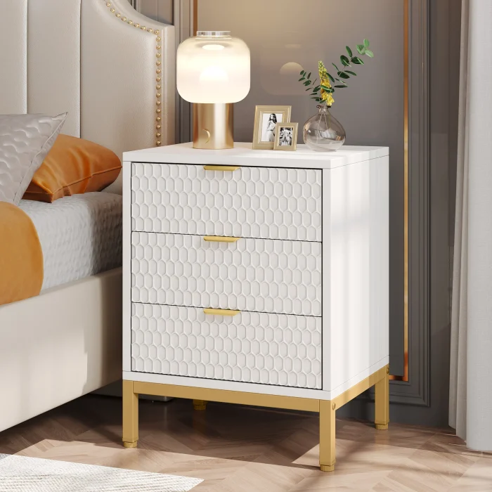 Tribesigns Modern Nightstand with 3 Drawers