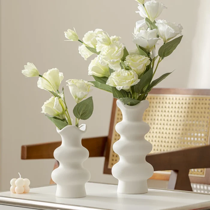 Modern White Ceramic Minimalist Vase