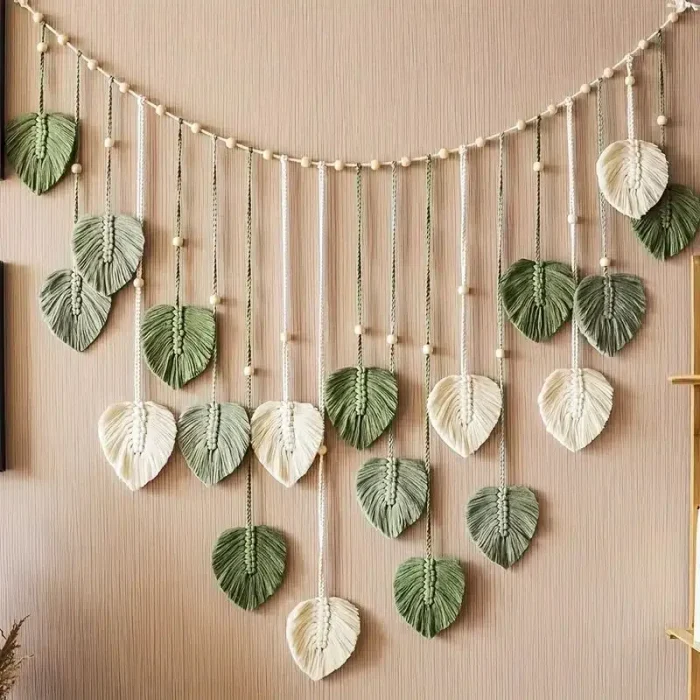 Boho Macrame Leaf Wall Hanging Décor