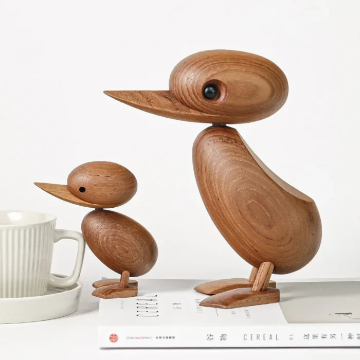 Traditional Wooden Duck Figurine Decor