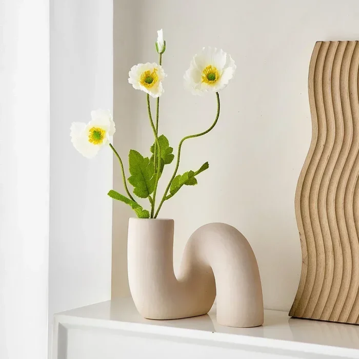 Artistic Curved Ceramic Vase