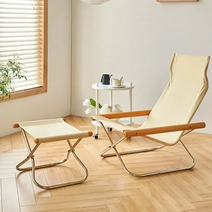 Japanese Minimalist Canvas Lounge Chair