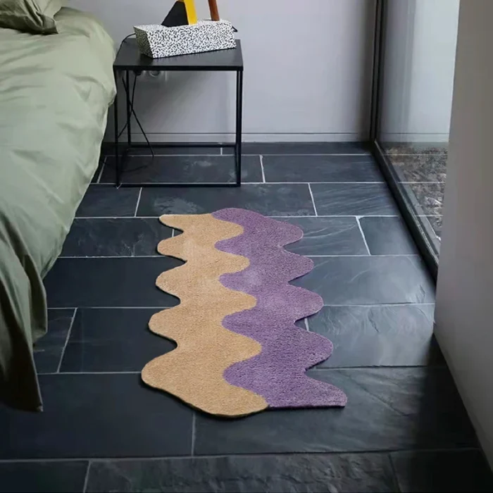 Colorful Wave Tufted Bedroom Rug