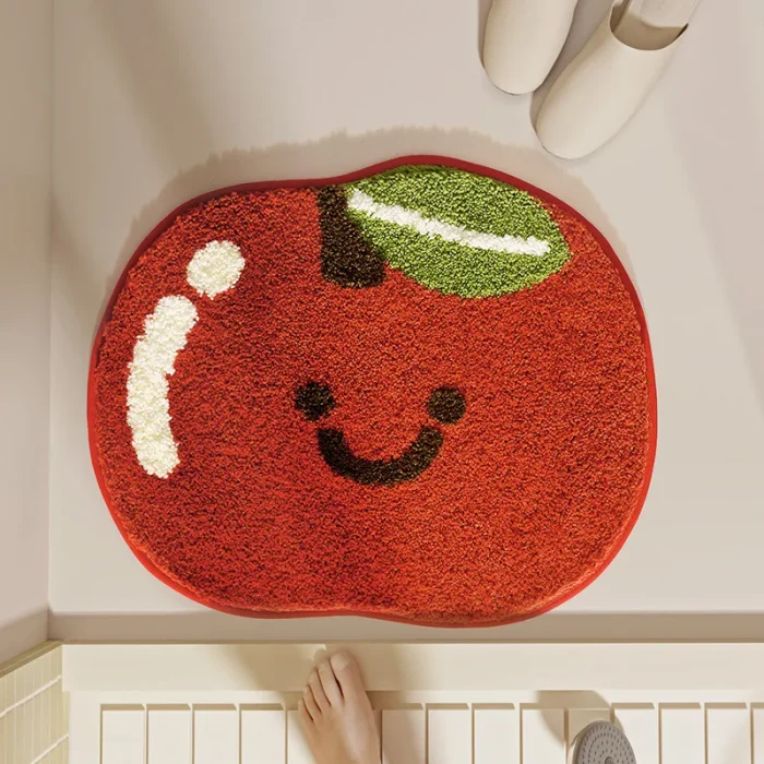 Tufted Fruit-Themed Soft Bathroom Mat