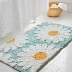 Nordic Daisy Fluffy Bathroom Mat