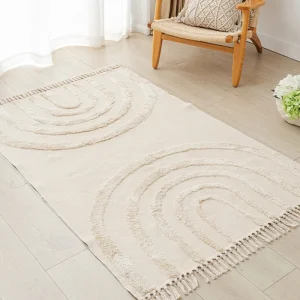 Nordic Cotton Linen Geometric Rug