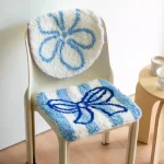 Tufted Bowknot Floral Seat Cushion